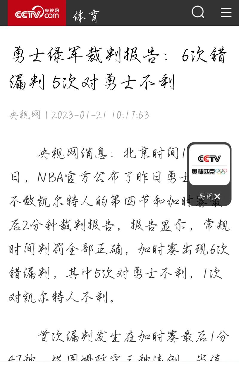 NBA裁判报告内容