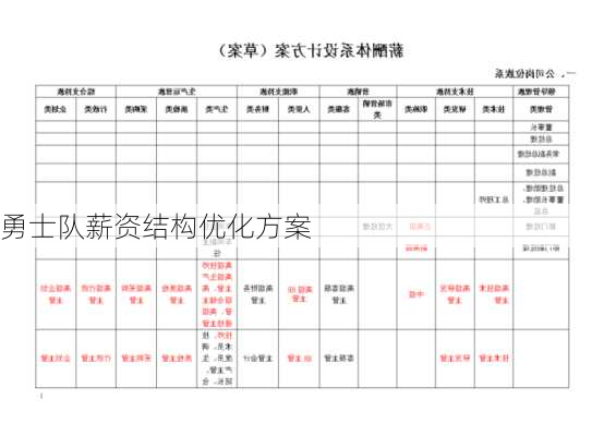 勇士队薪资结构优化方案