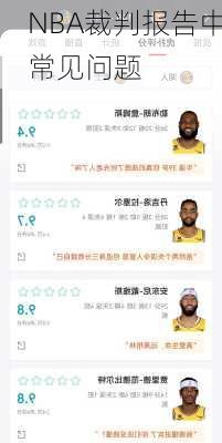 NBA裁判报告中常见问题