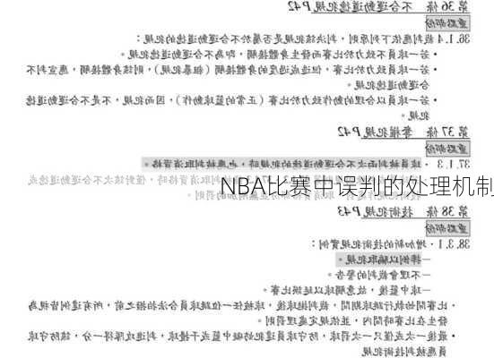 NBA比赛中误判的处理机制