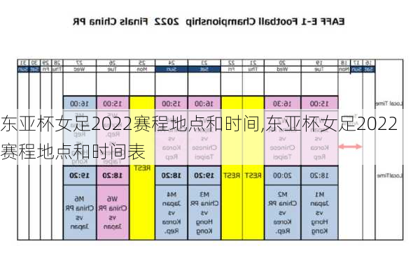 东亚杯女足2022赛程地点和时间,东亚杯女足2022赛程地点和时间表