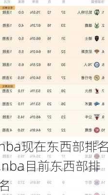 nba现在东西部排名,nba目前东西部排名